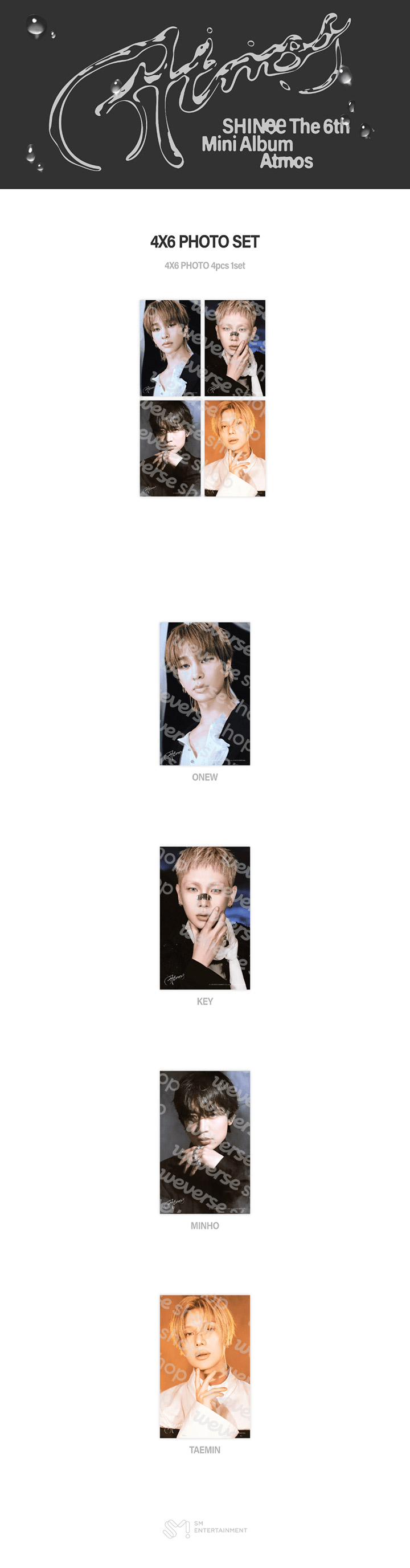 SHINee Atmos Goods - 4X6 PHOTO SET kpoptown.com
